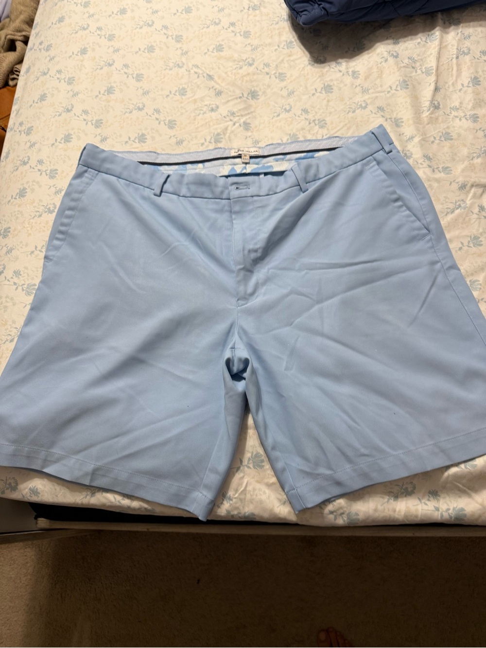 Peter Millar Light Blue Flat-Front Men's Shorts